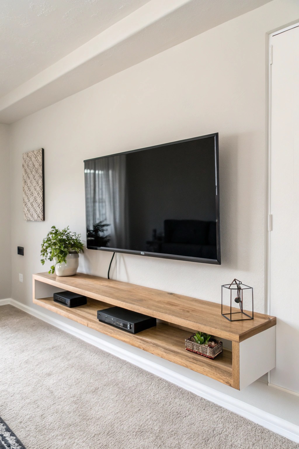 Invisible cables, serene space—elevate your small living room with effortless simplicity.