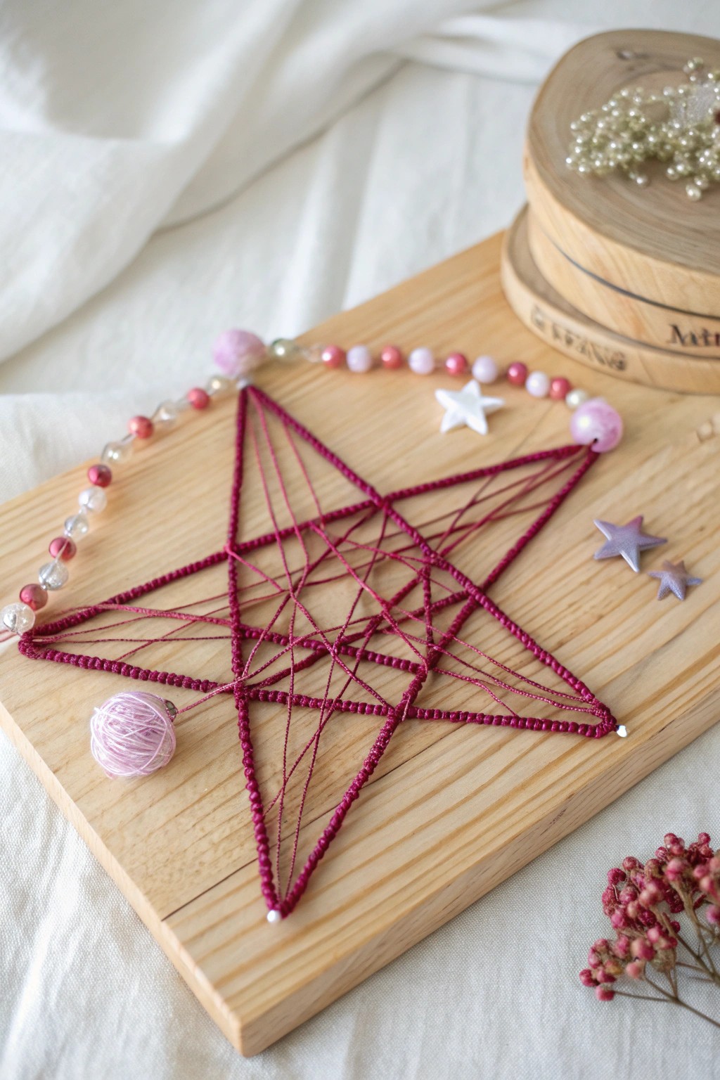 Scandinavian-inspired string art star: playful, bold, and perfect for creative kids’ rooms.