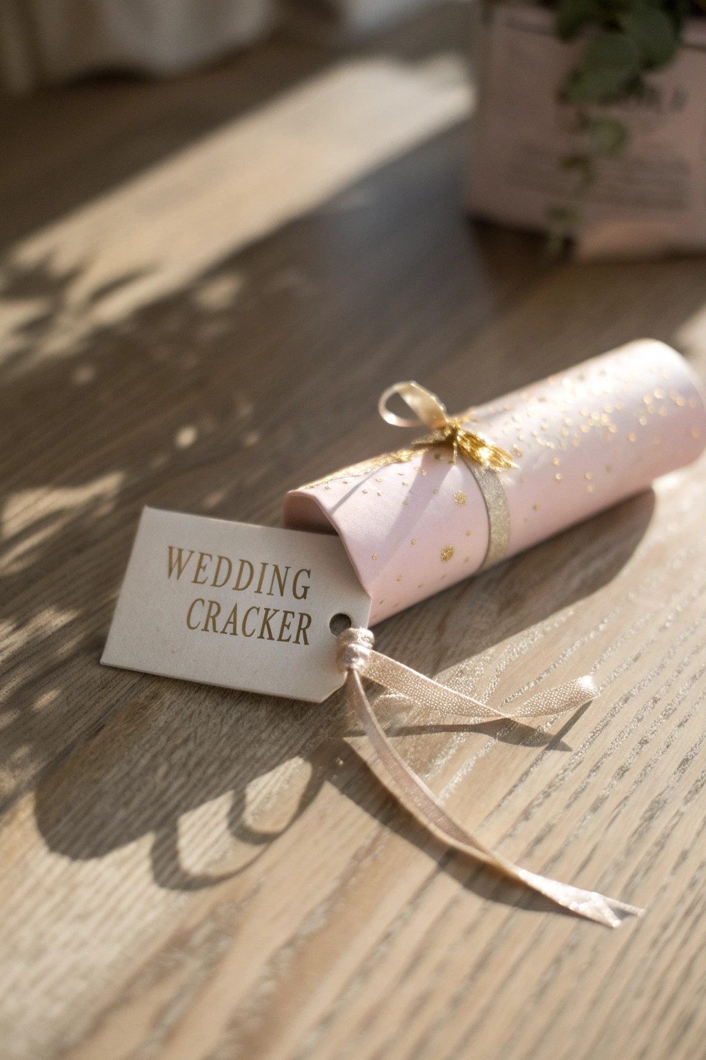A beautifully crafted wedding cracker—where surprise, joy, and gratitude come wrapped in style.