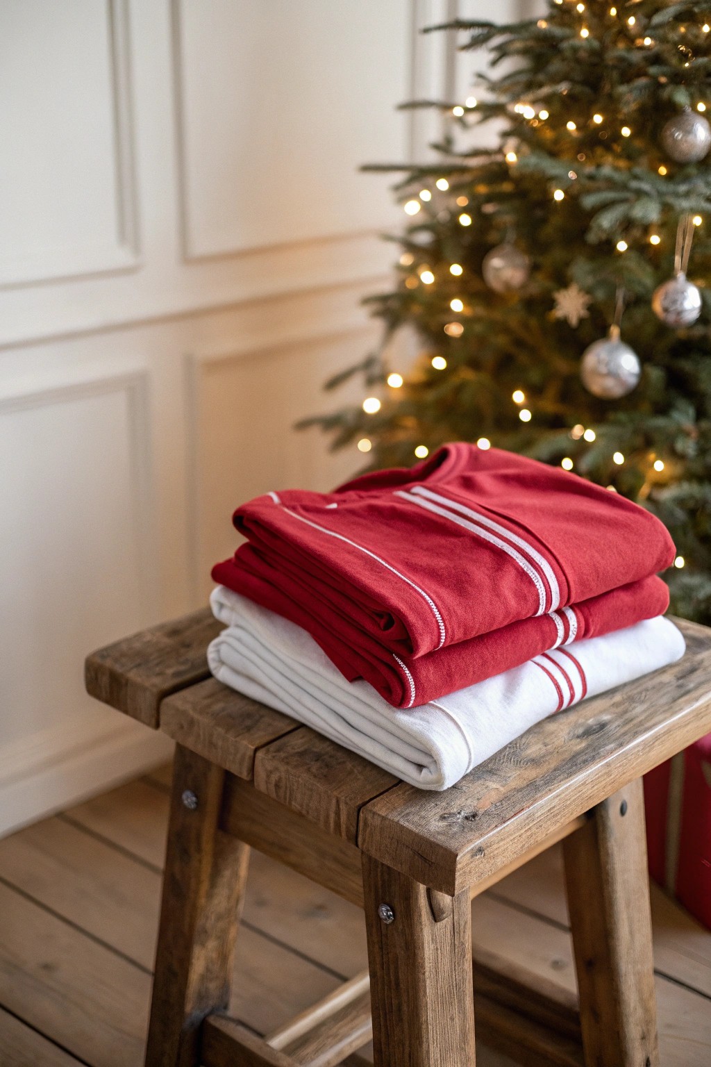 Cozy up in matching Christmas pajamas—simple moments, lasting memories.