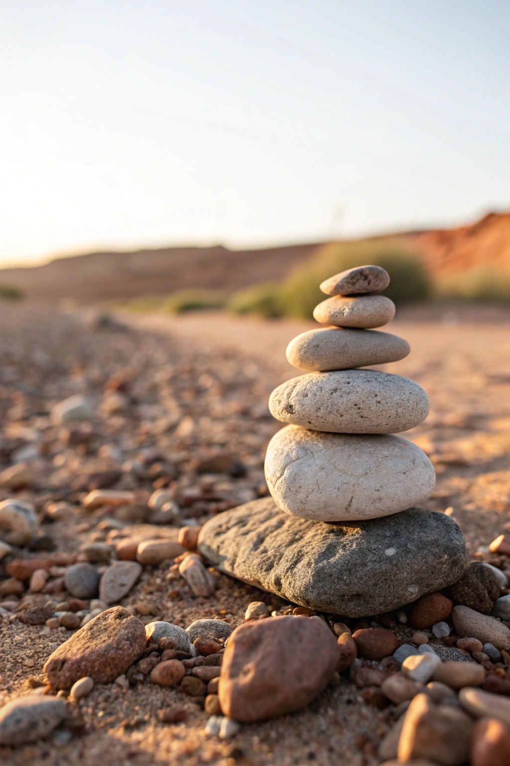 Effortless desert flow: Elevate your landscape with gravel and river rock simplicity.