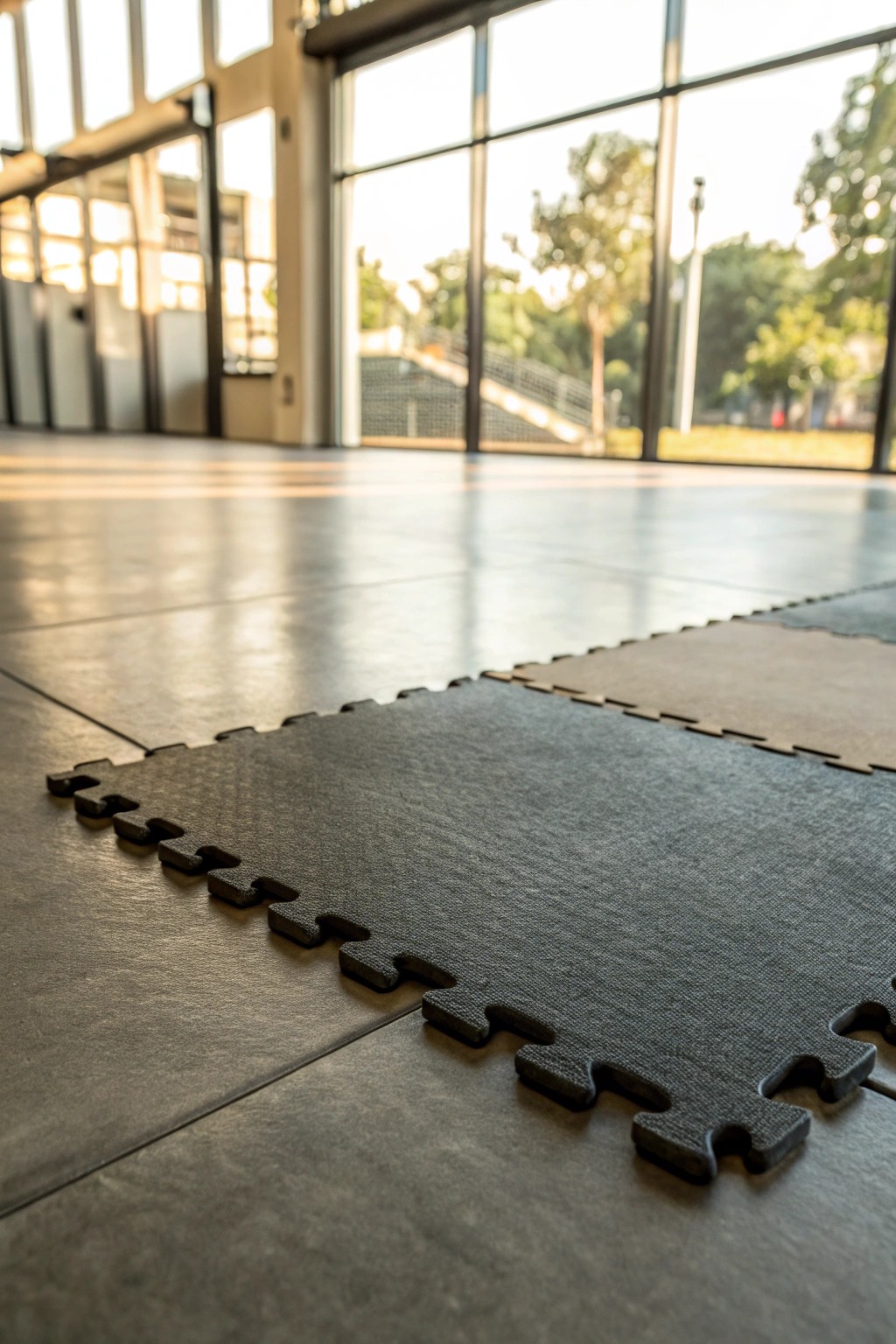 Elevate your garage gym with simple, resilient rubber flooring.