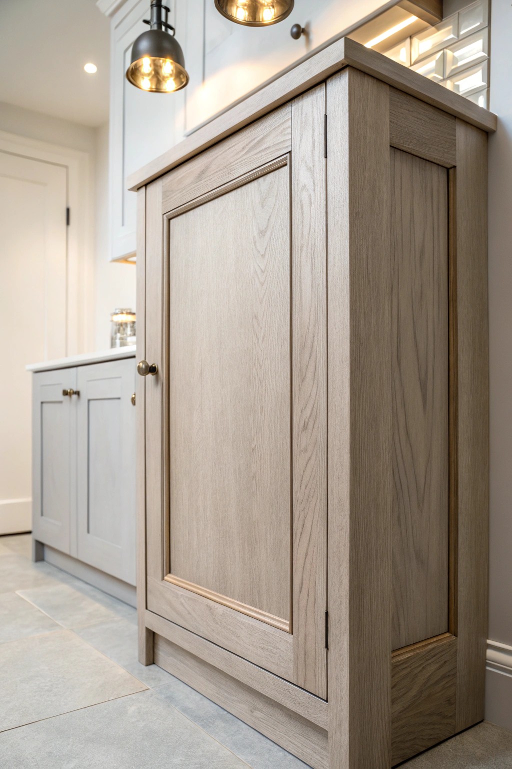 Embrace subtle warmth with beautifully crafted greige kitchen cabinets.
