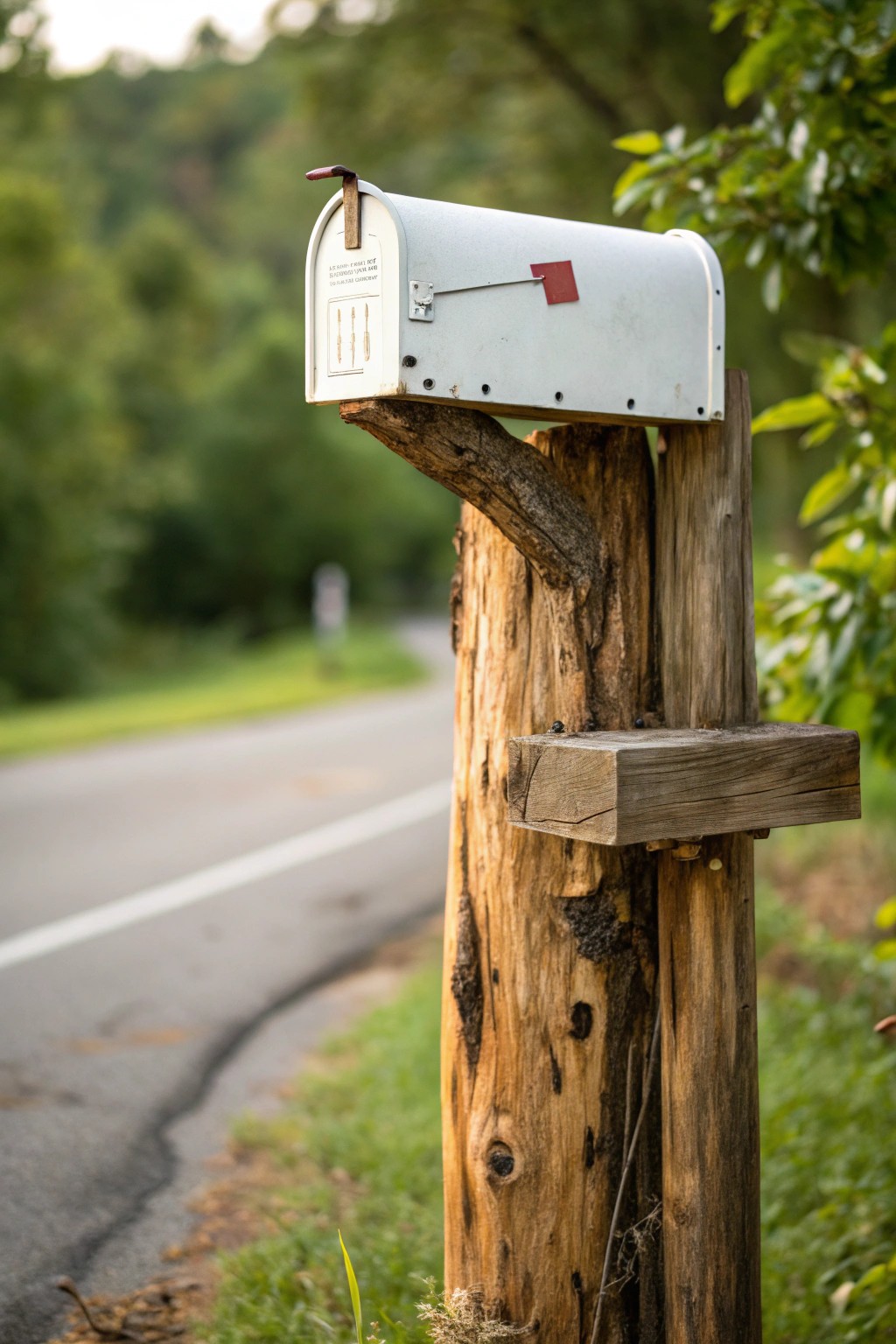 Bring woodland charm to your doorstep with a rustic log mailbox post.