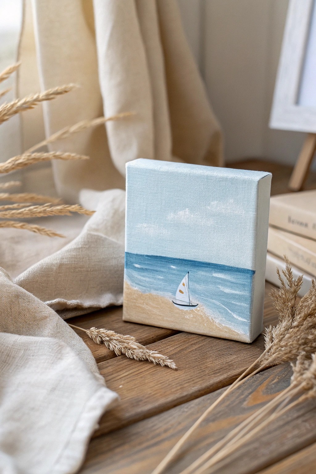 A tiny seascape canvas—serenity and wanderlust in one elegant brushstroke.