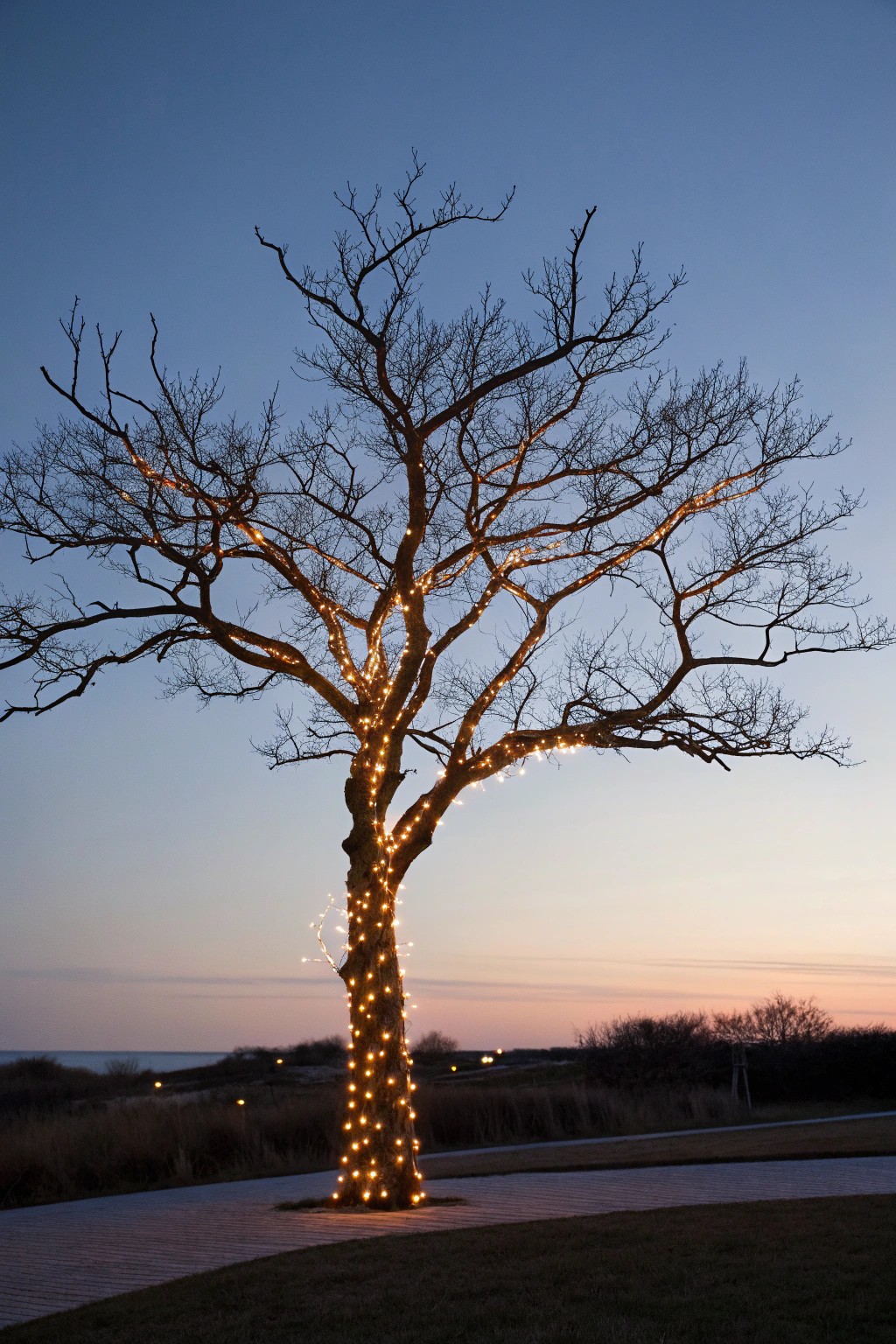 Transform your garden with the magic of light-wrapped trees this Christmas.