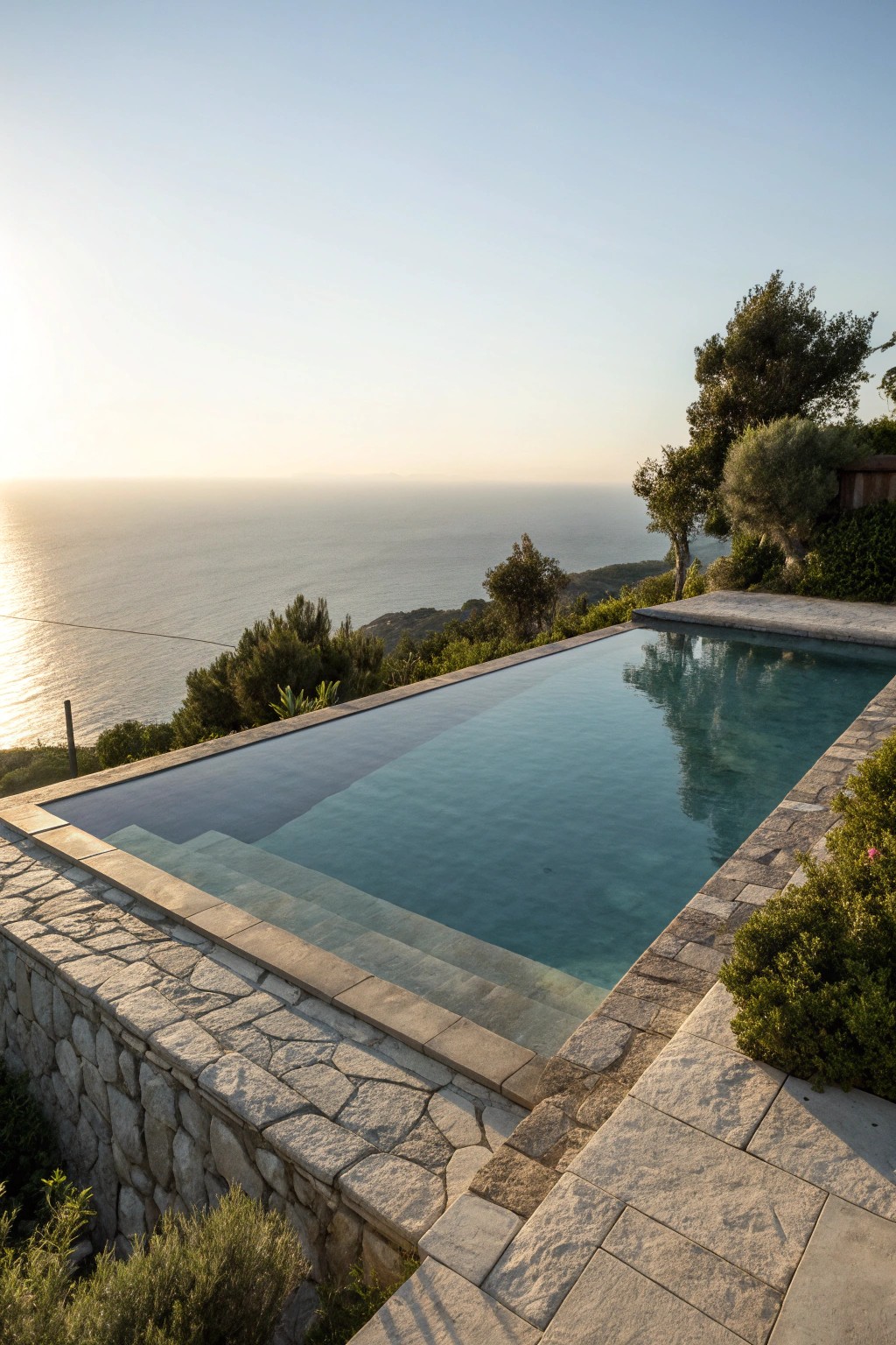 Infinity edge pool: where water meets sky in pure simplicity.