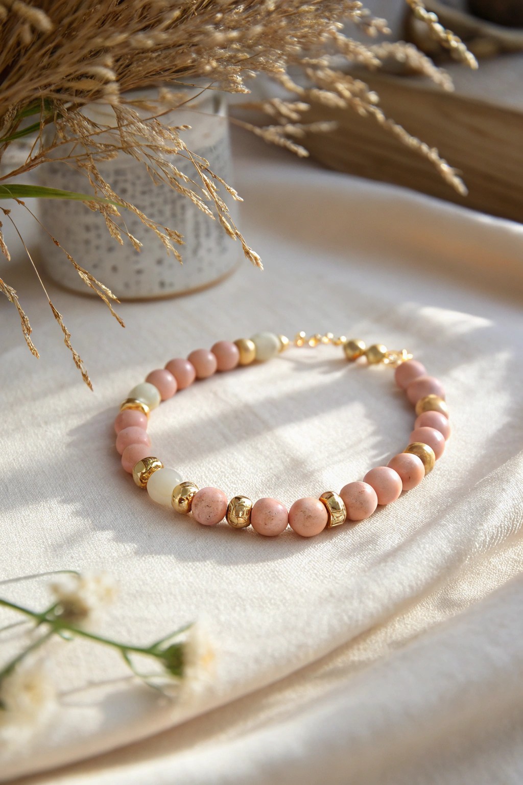 Elevate your style with gold-accented clay bead chic ✨