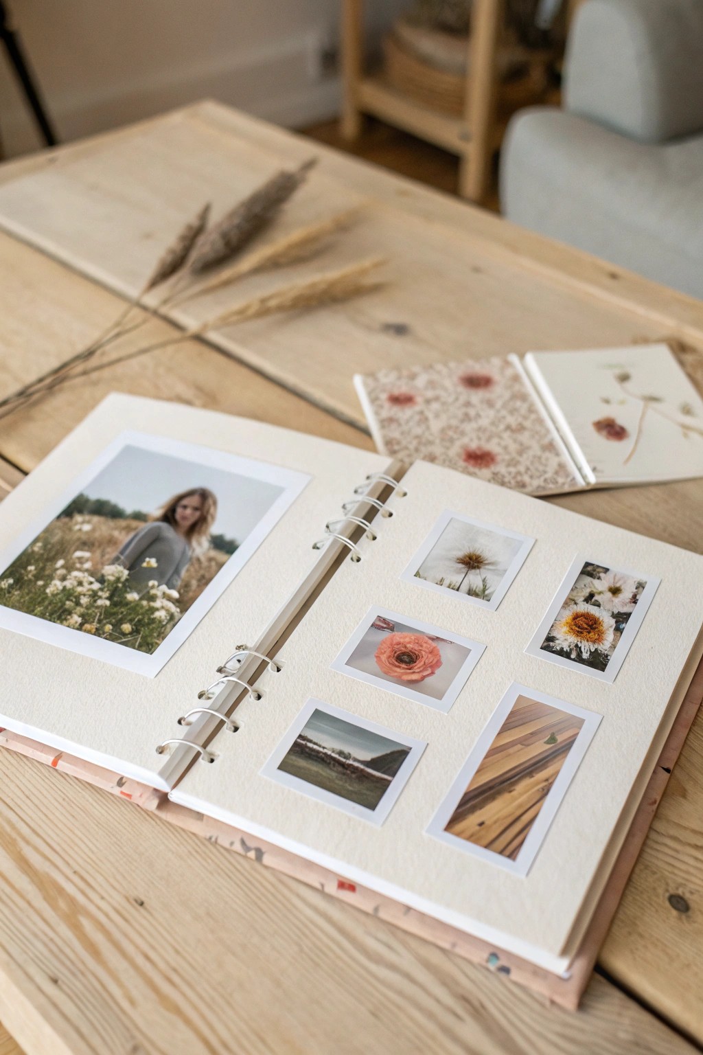 Effortless elegance: Mix bold full-page photos with charming mini collages for a scrapbook that tells your story beautifully.