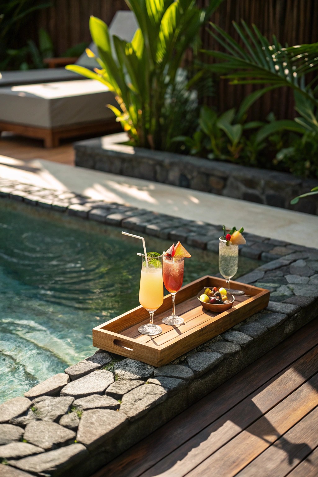 Savor summer evenings with a chic cocktail pool—where simplicity meets style.
