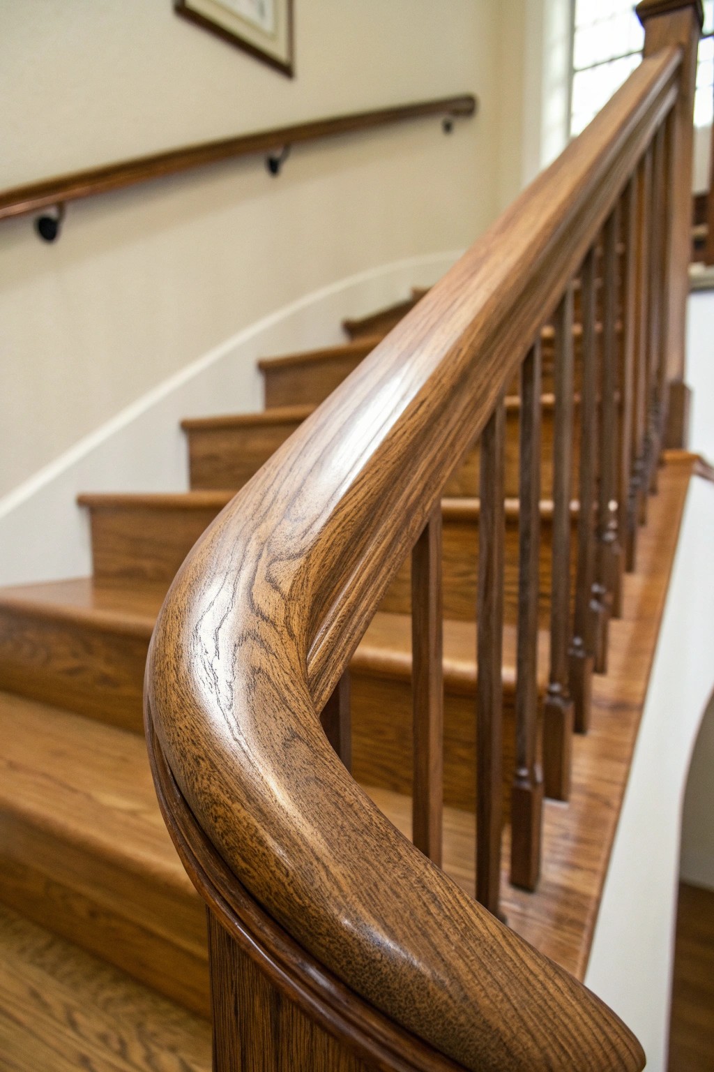 Embrace the inviting warmth of natural wood railings—timeless beauty for any home.