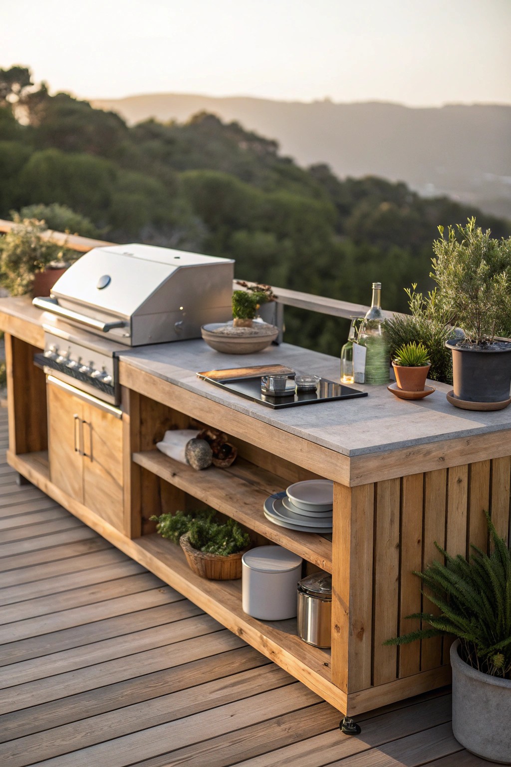 Dreamy outdoor kitchen: embrace summer evenings with effortless style.