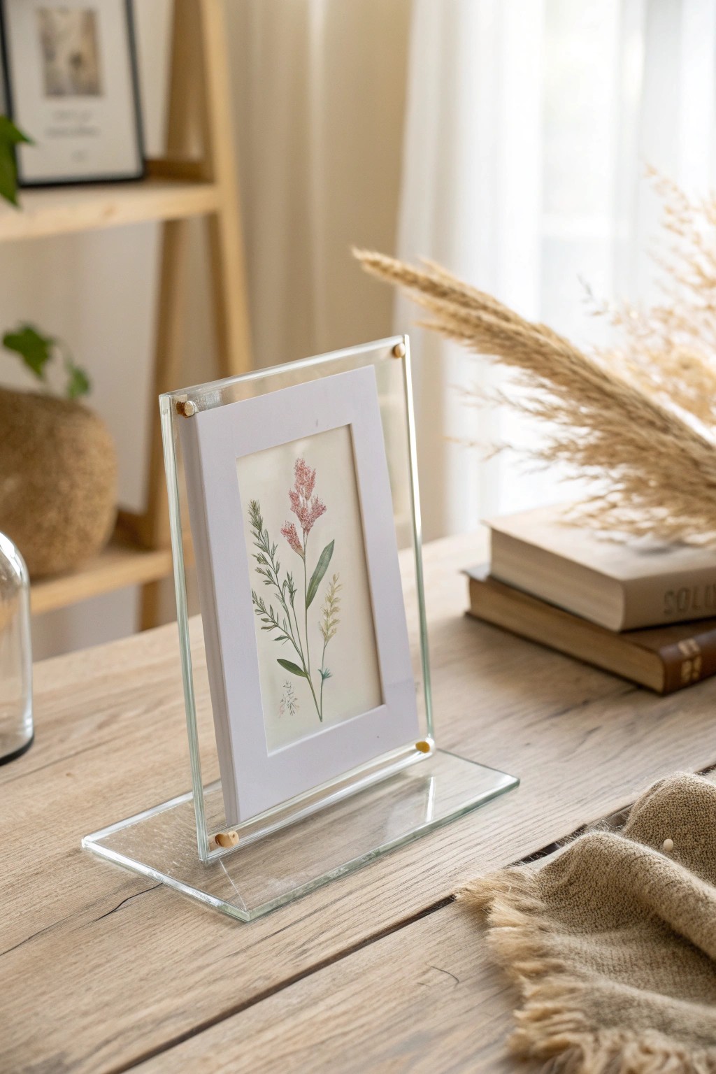A floating glass frame brings modern elegance and effortless beauty to your favorite photo.
