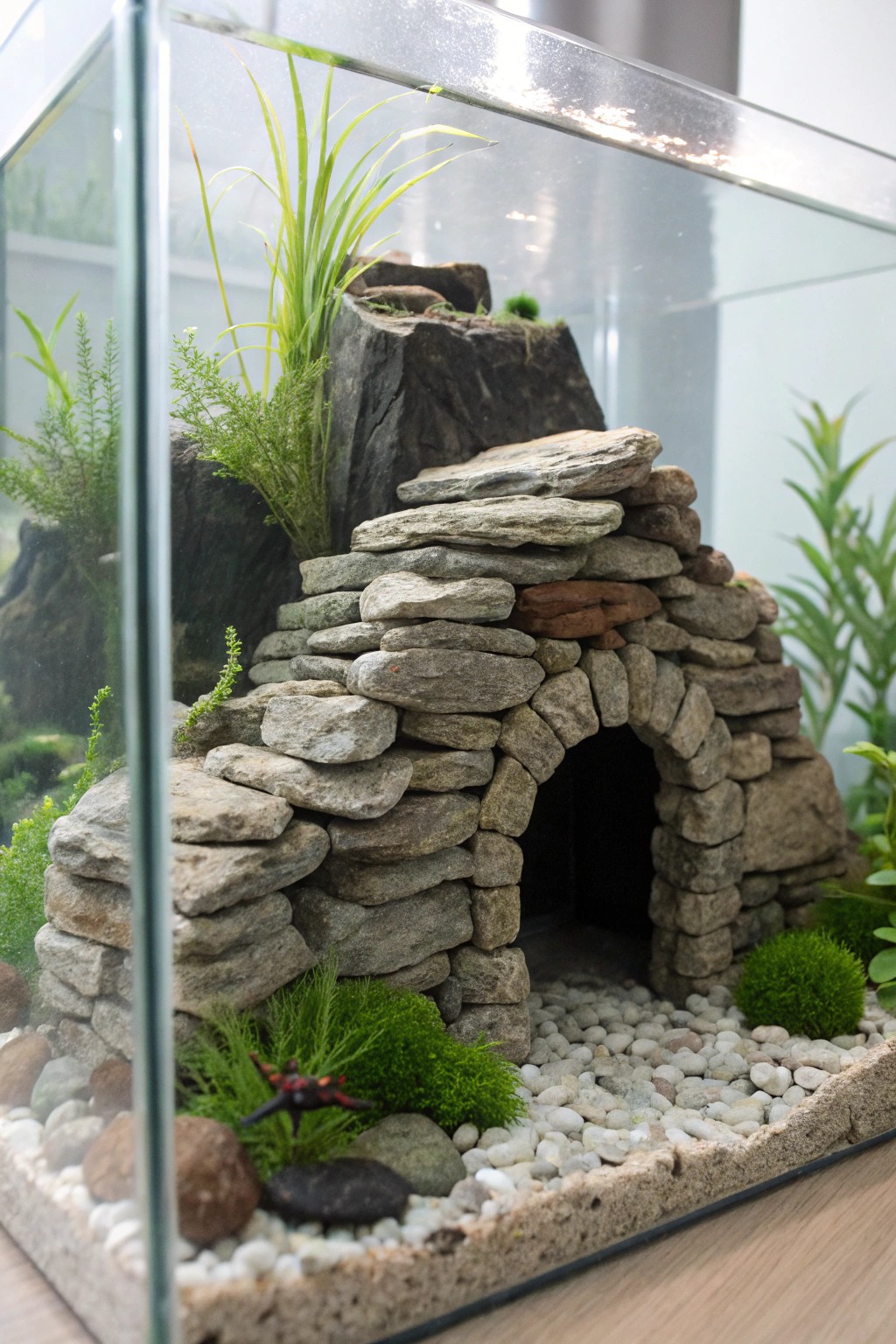 Bring adventure and tranquility to your tank with a handcrafted stone cave hideaway.