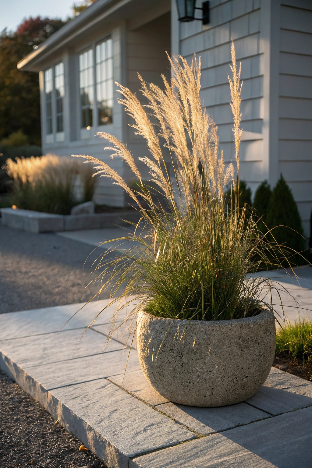 Graceful ornamental grass—effortless elegance for your front yard.