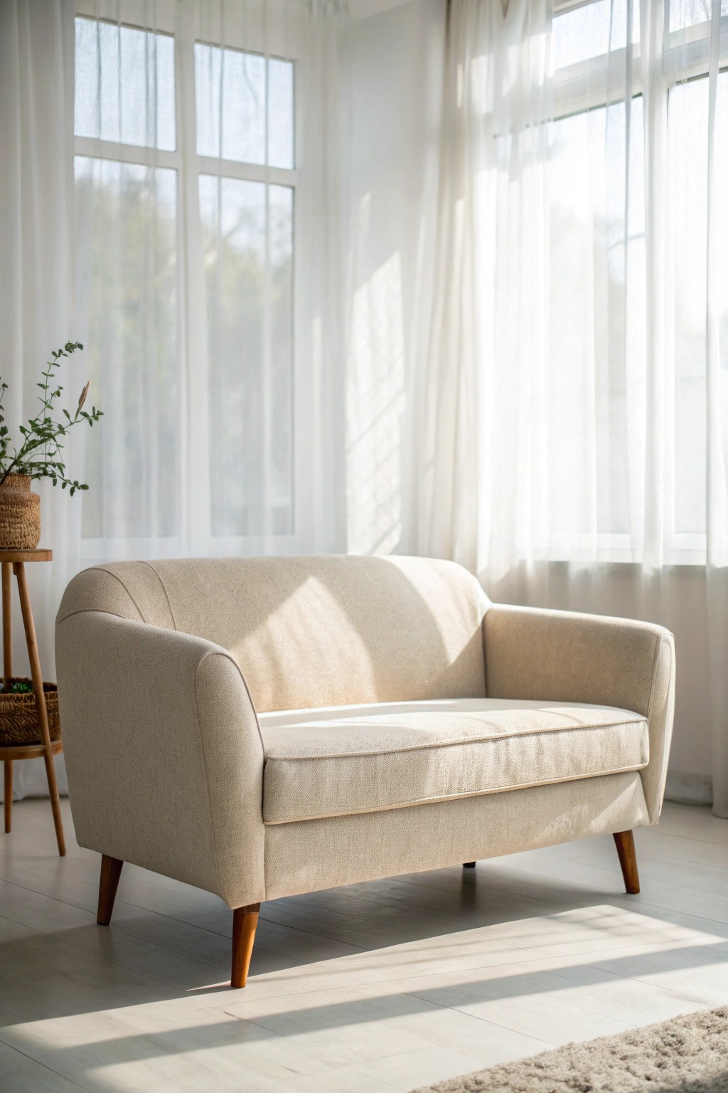 Effortless flow: A low-back sofa defines an open, inviting living space.