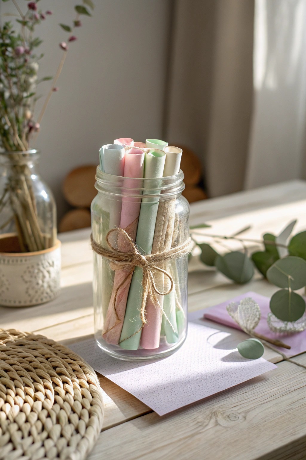 A jar full of heartfelt surprises—handwritten notes for someone special.