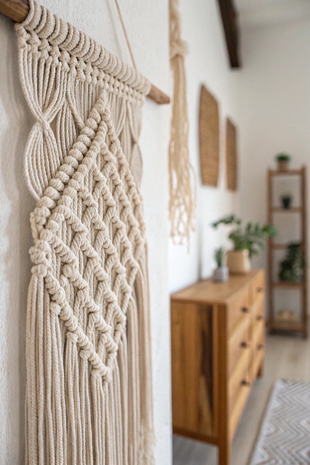 Modern boho charm: elevate your space with handcrafted textures.