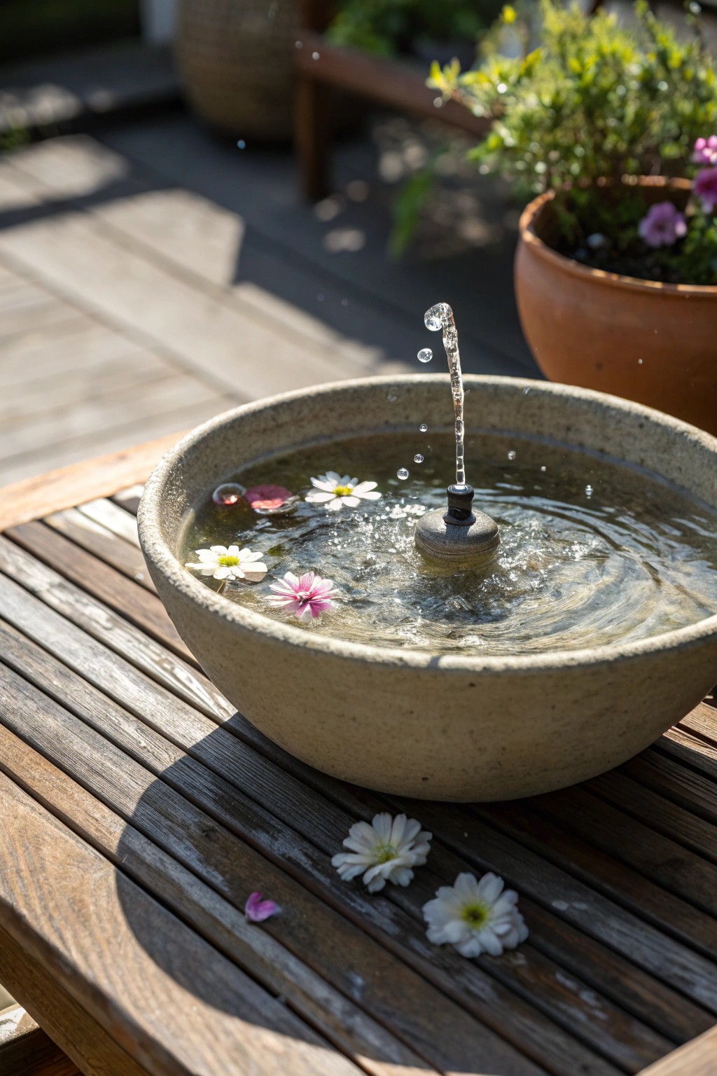 Create serene vibes on your patio with a charming DIY tabletop fountain.