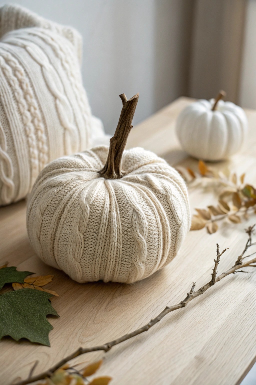 Soft sweater pumpkin: cozy up your space with handmade hygge charm.