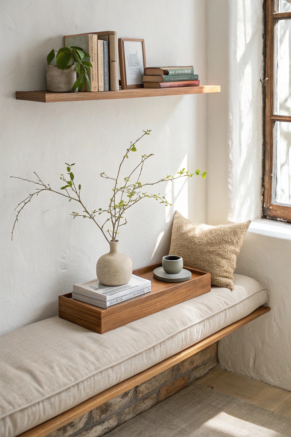 Elevate your reading nook with the quiet magic of a handcrafted floating shelf.