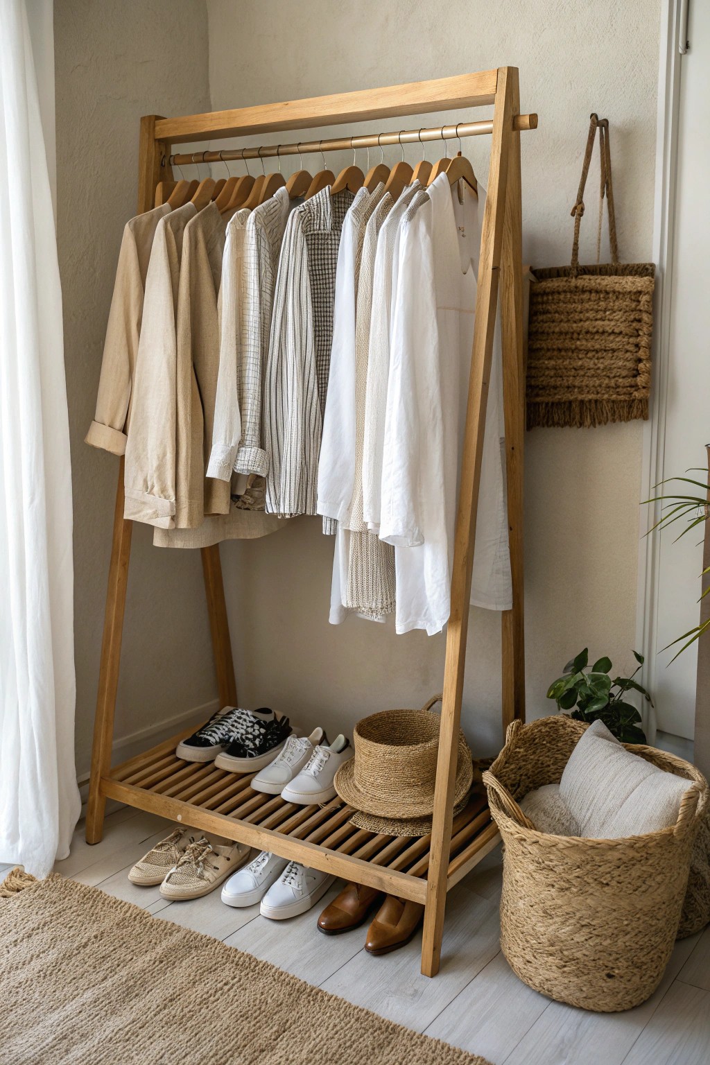 Effortless mornings start with a curated capsule wardrobe zone.