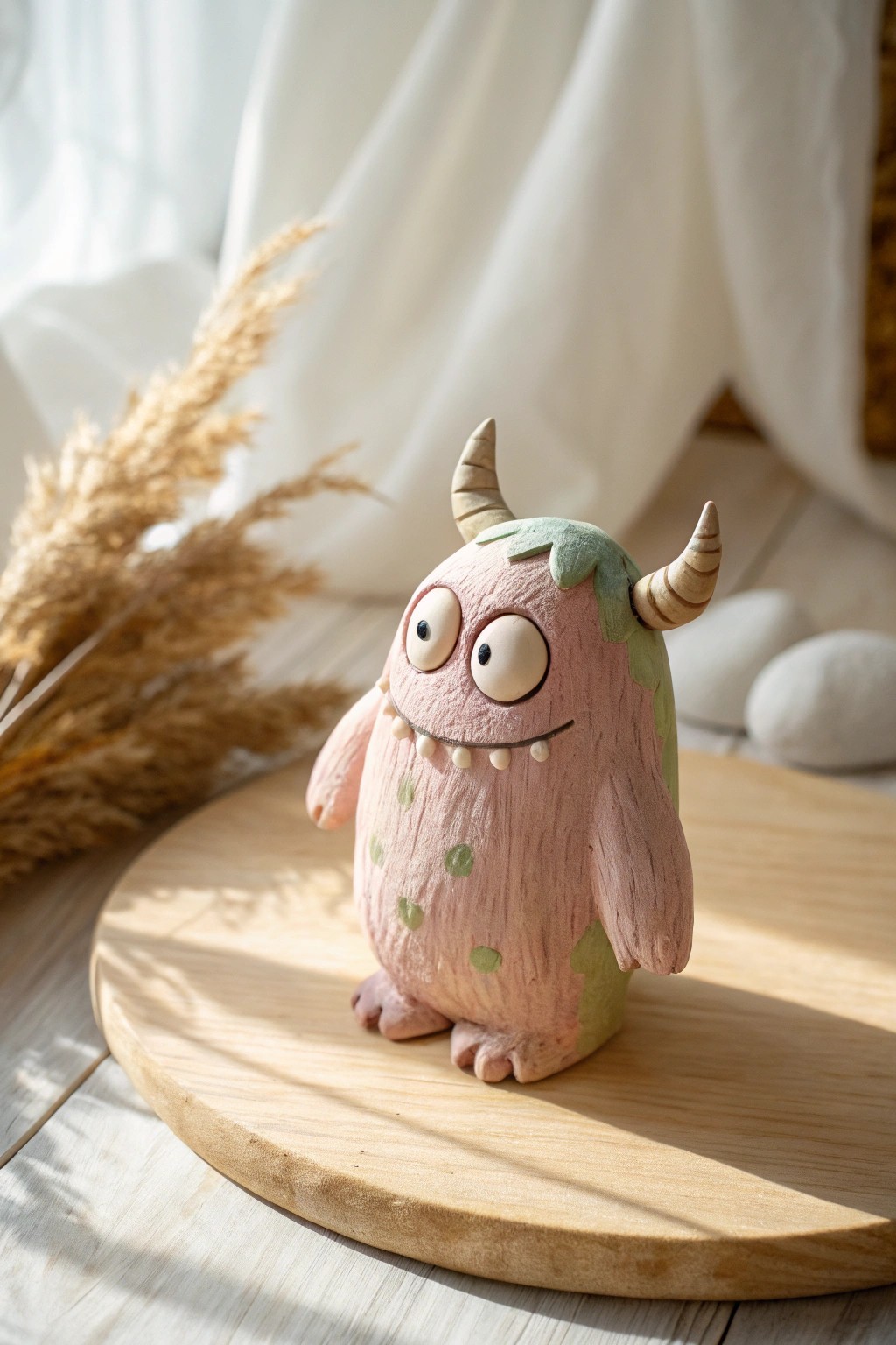 Meet your new studio cheerleader: a whimsical clay monster crafted with heart and imagination.