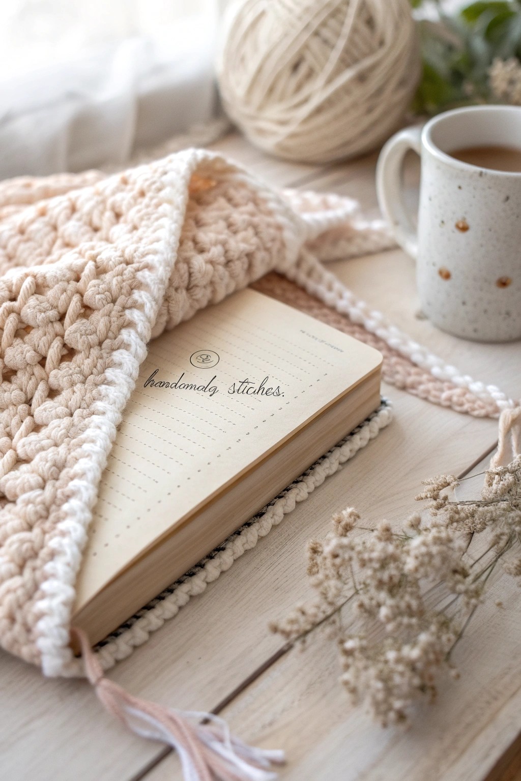 A secret message, hidden in a hand-crocheted book cover—crafted with love and Scandinavian charm.