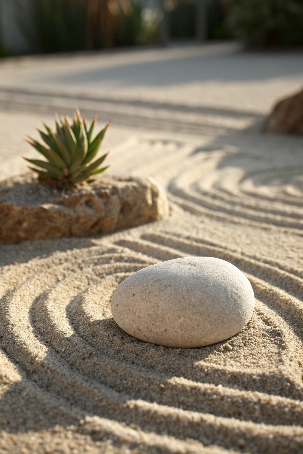 Elevate your outdoor space with a serene desert Zen corner—where simplicity meets natural beauty.
