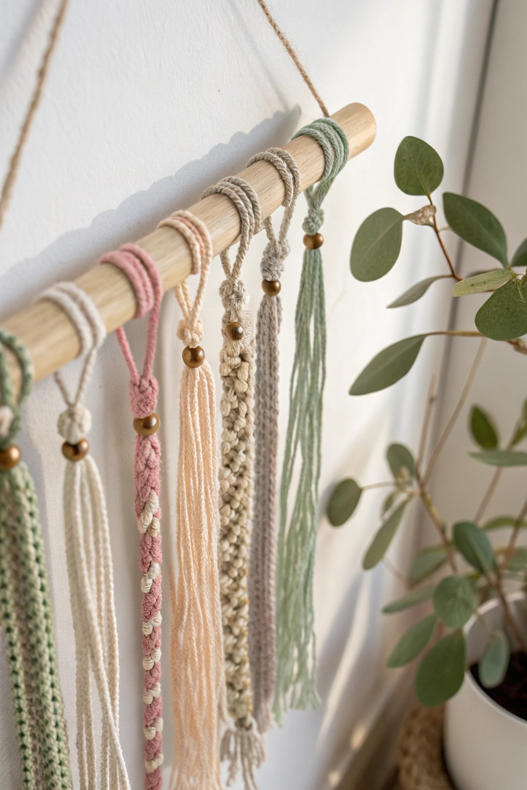 Transform your favorite friendship bracelets into a chic, minimalist wall hanging—where memories become art.