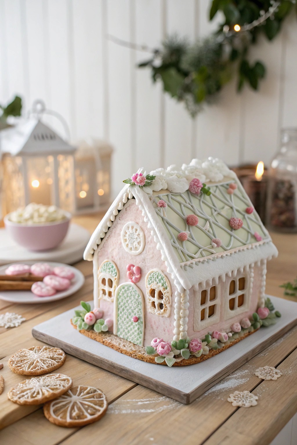 A dreamy, Scandinavian-inspired gingerbread candy factory—where sweet creativity meets minimalist beauty.