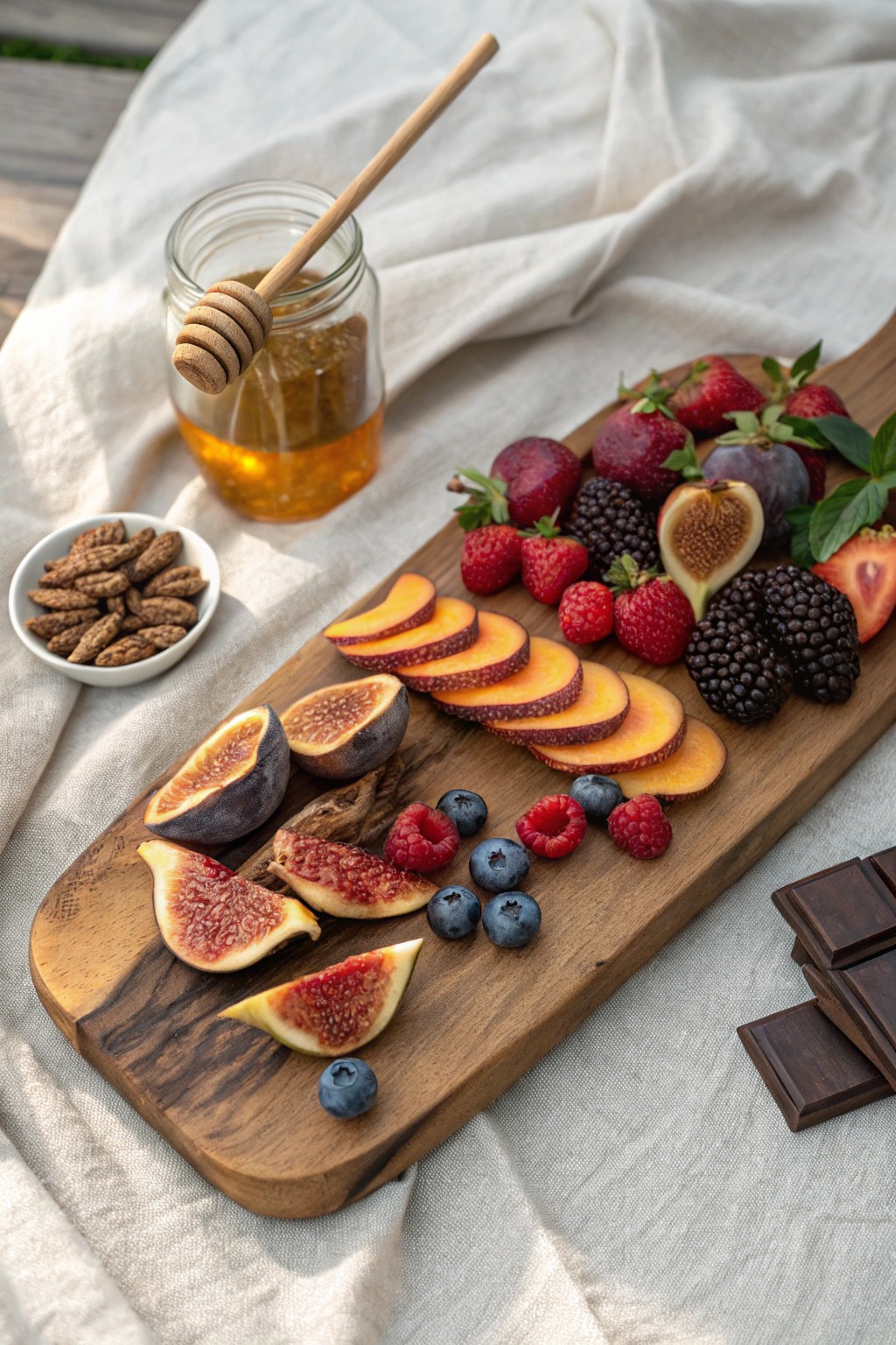 Celebrate summer’s simplicity with a seasonal fruit & nut board, perfect for patio afternoons.