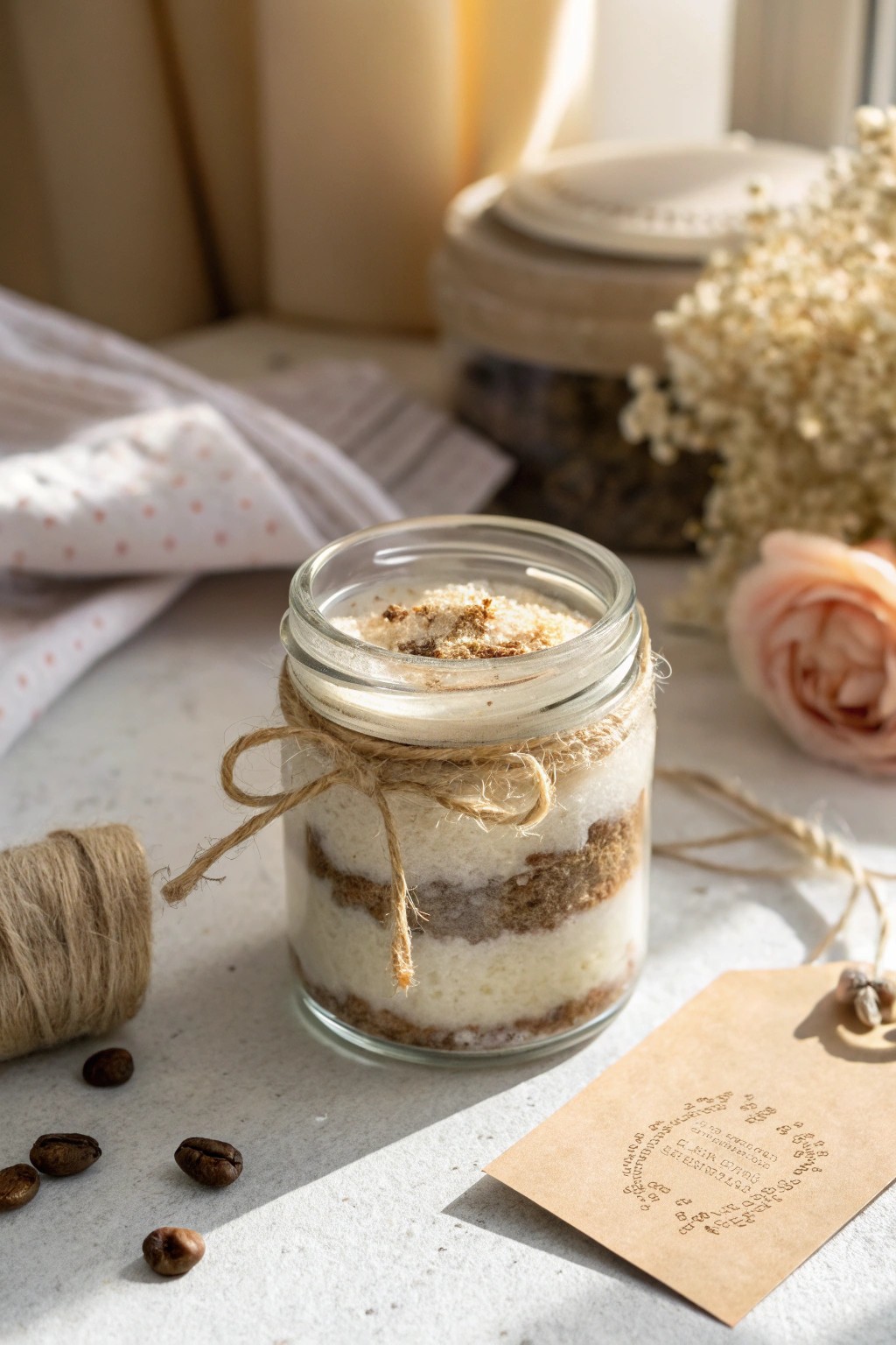 Handcrafted lip scrub in a mason jar—simple, natural, and perfect for gifting.