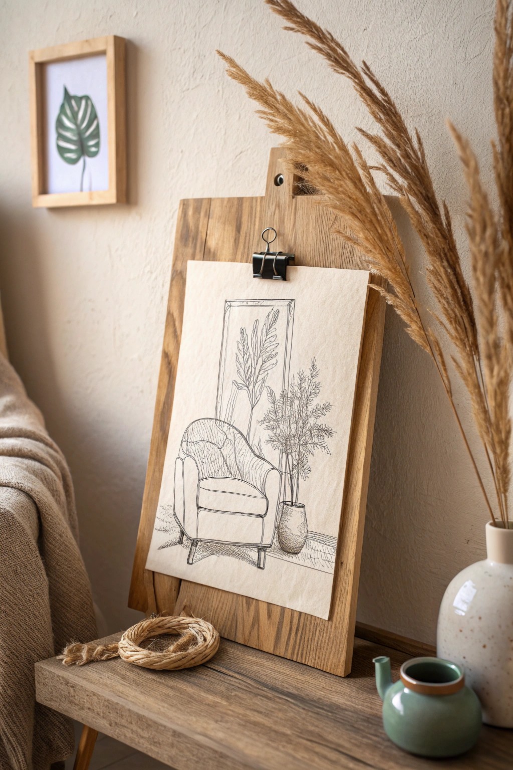 Personal sketches bring your mood board to life—celebrate your unique creative touch.