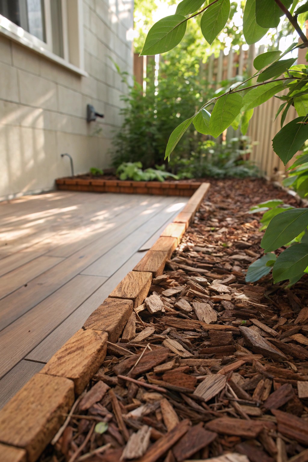 Natural bark chip flooring: simple, soft, and beautifully budget-friendly.