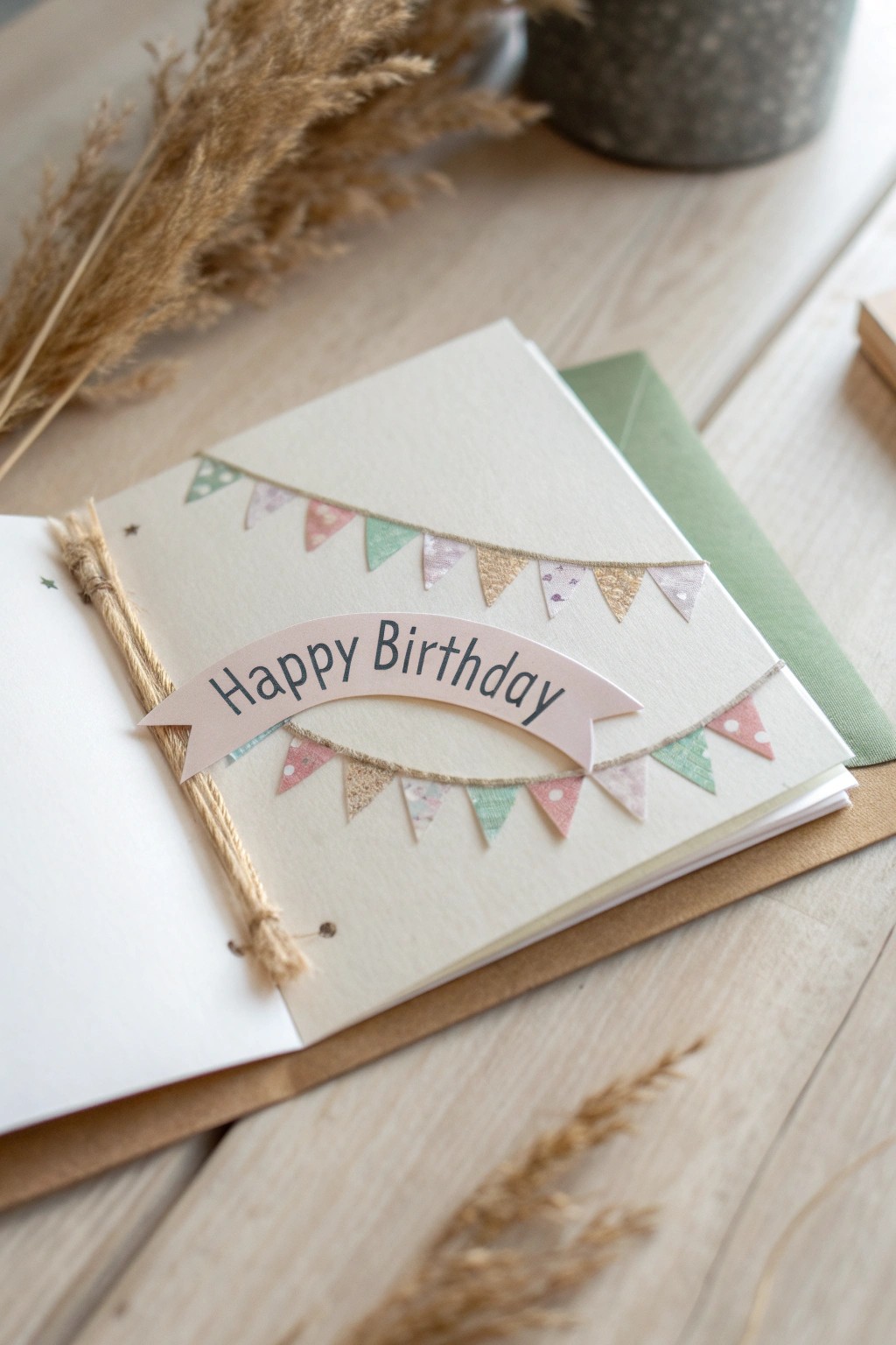 A charming pop-out birthday banner card—handmade simplicity with a festive twist for Mom.