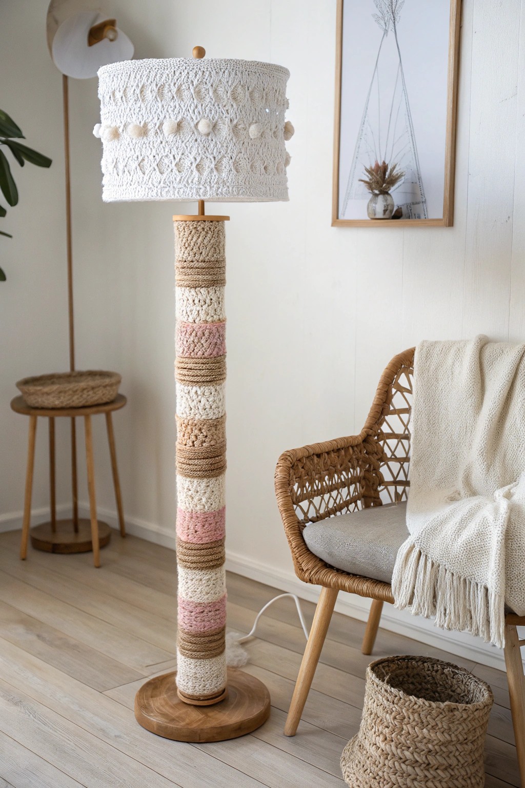 Elevate your space with a handcrafted crochet lamp cord cover—where everyday function meets Scandinavian-inspired beauty.