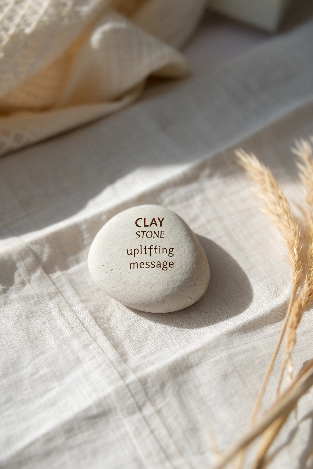 A little clay stone with a secret message—handcrafted beauty to brighten your day.