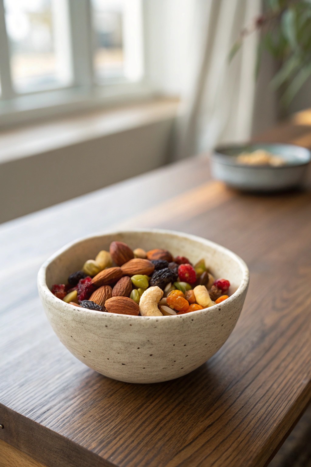 Elevate your workspace with a beautiful bowl of nourishing snacks.