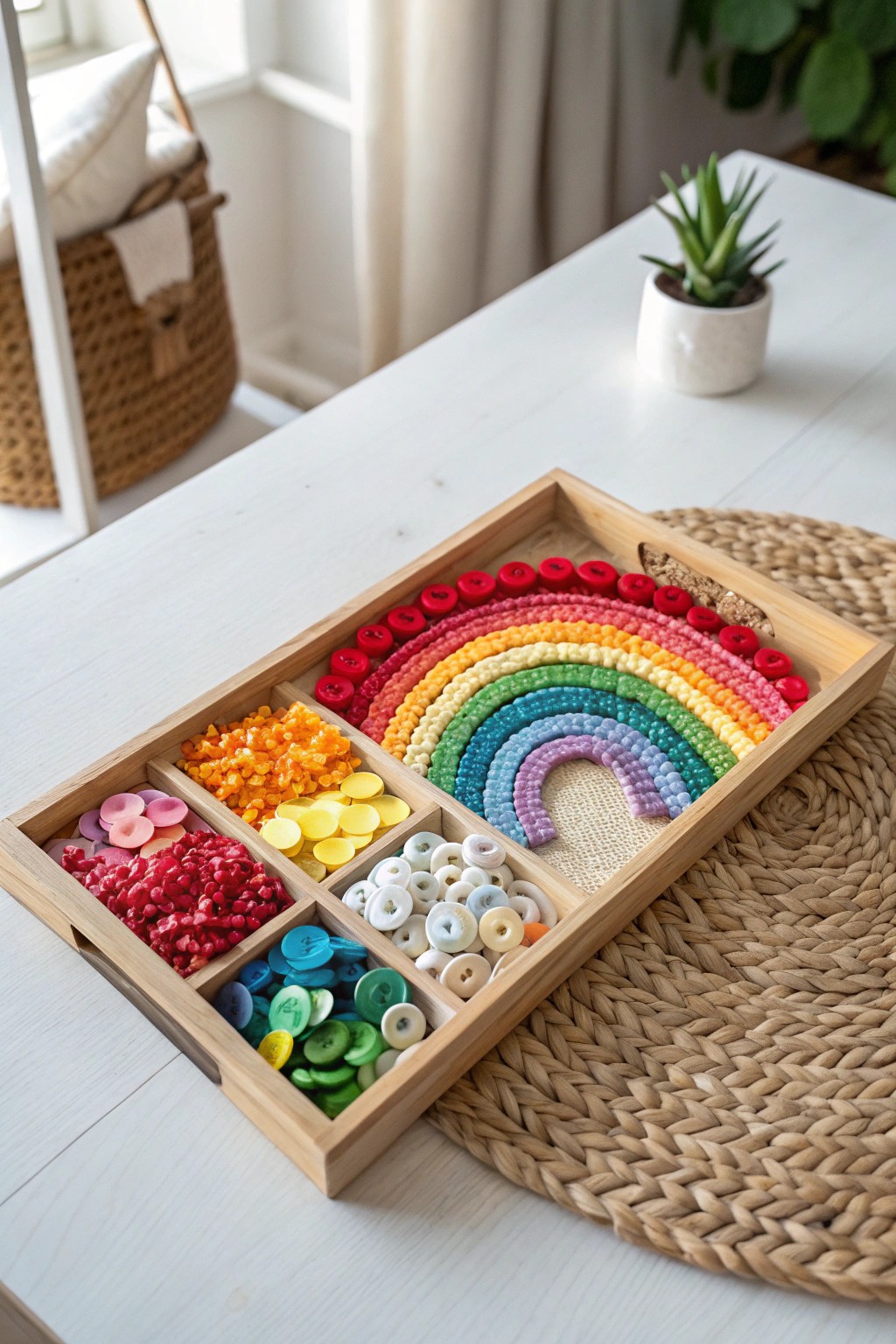 A whimsical rainbow sorting craft—simple, colorful joy for creative afternoons.