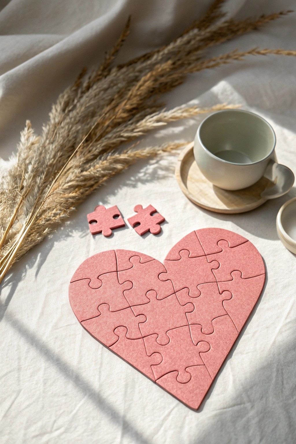 Craft a love note they’ll piece together—literally. This minimalist heart puzzle card brings playful elegance to your anniversary wishes.