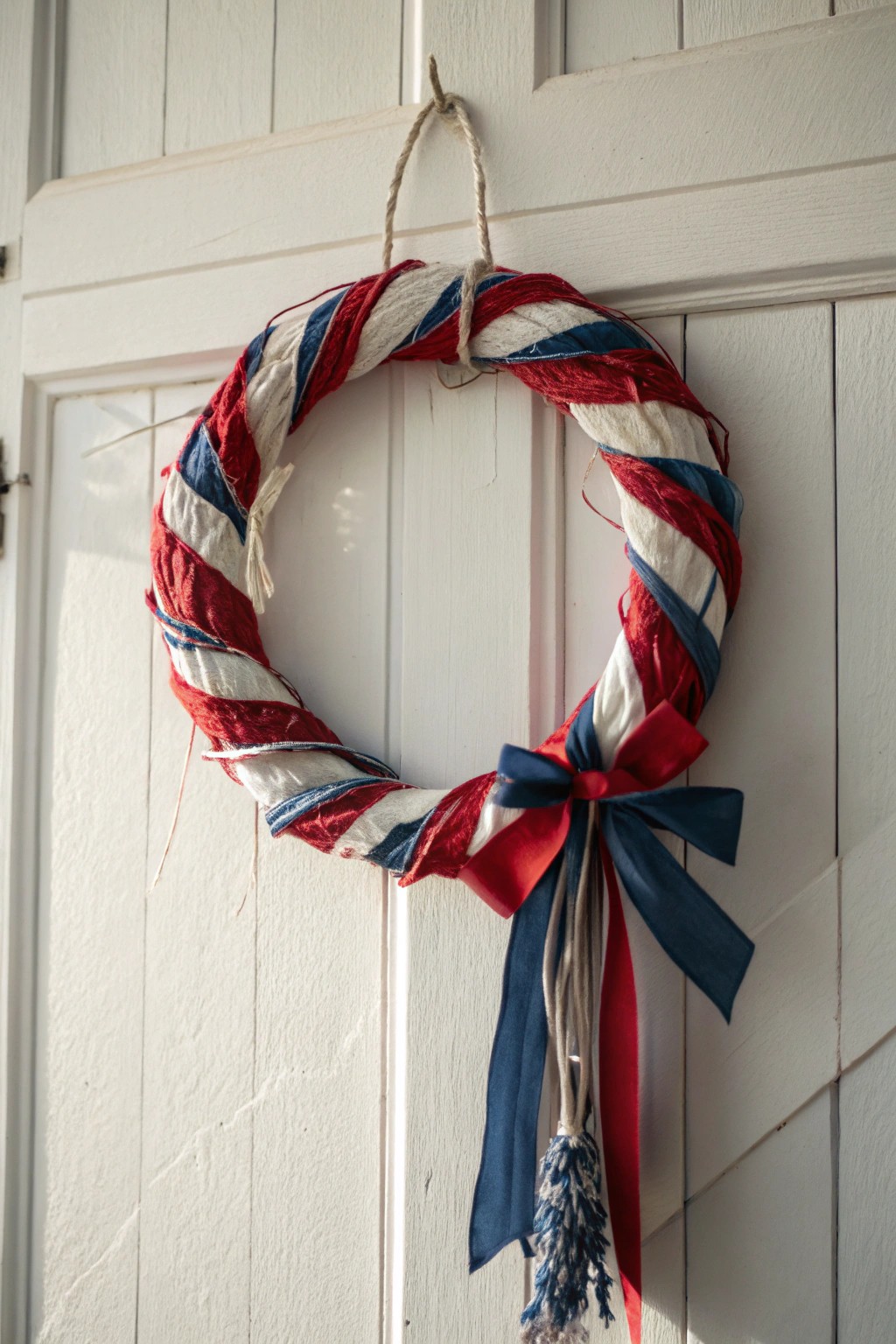 Celebrate in style with this handcrafted Patriotic Rag Tie Wreath—simple, bold, and beautifully made.