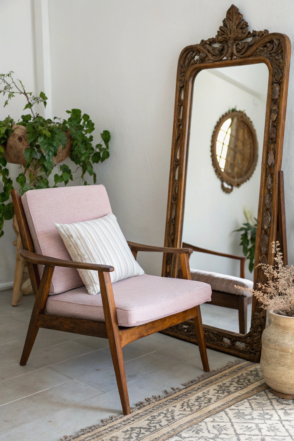 Timeless style: blending vintage charm with modern essentials.