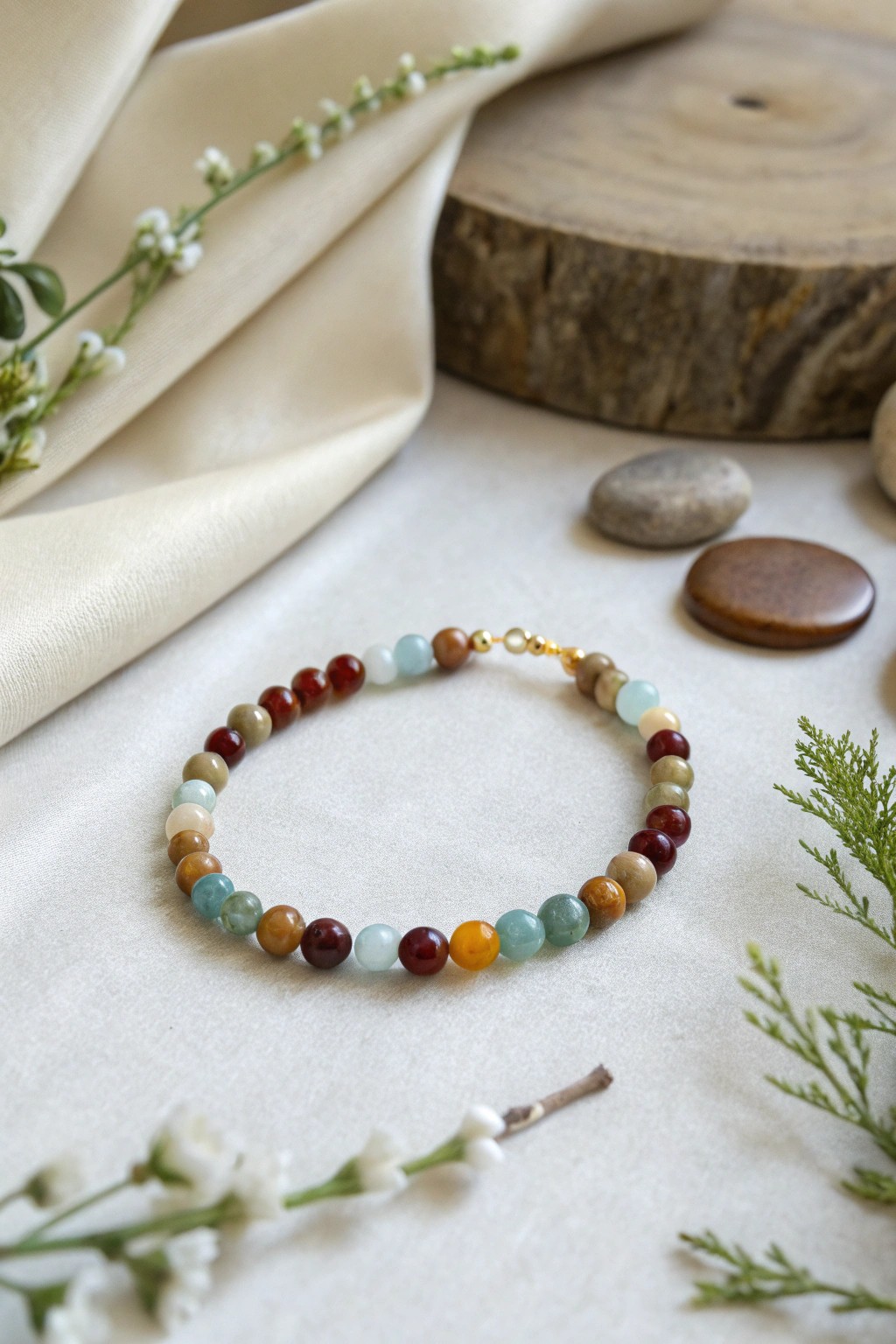 Celebrate the seasons on your wrist with handcrafted beaded bracelets in nature-inspired hues.