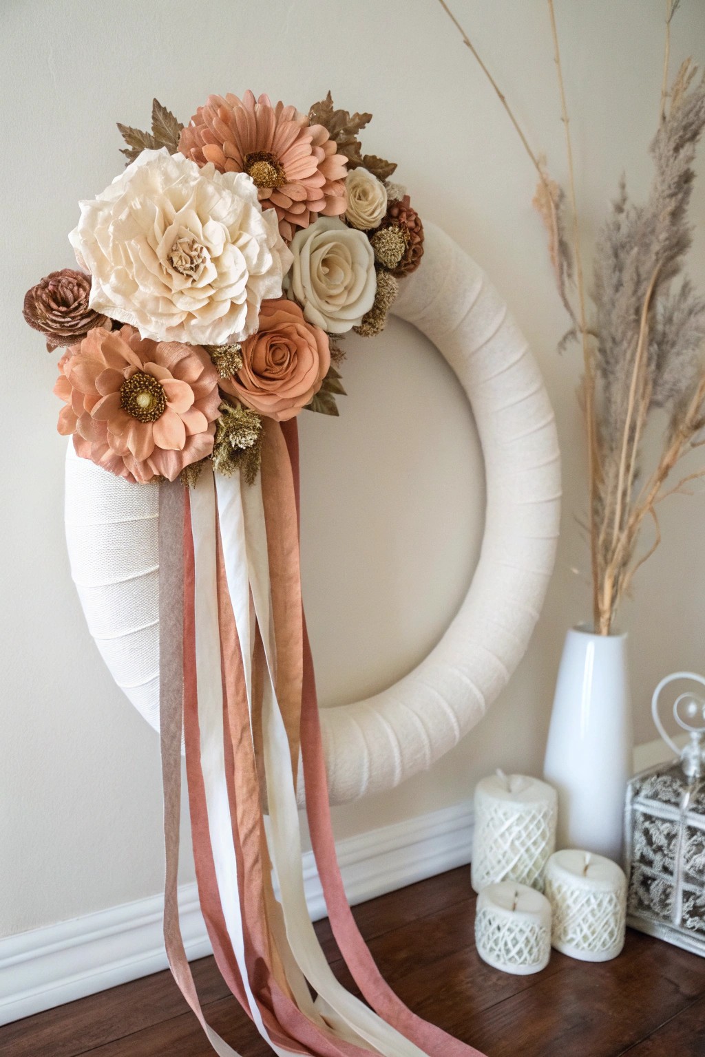 Make a statement with this oversized, handcrafted pool noodle wreath—where minimalism meets bold, boho beauty.