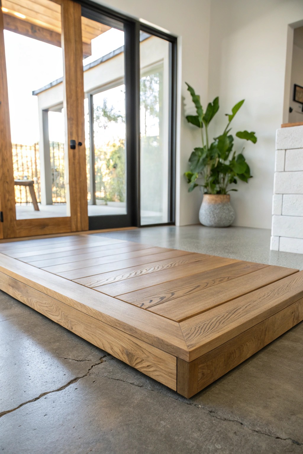 Elevate your entryway with a simple, stunning floating platform.