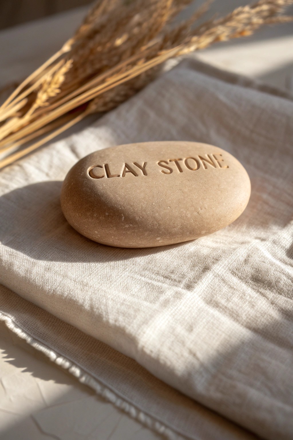 A secret message clay stone: handcrafted positivity in every detail.