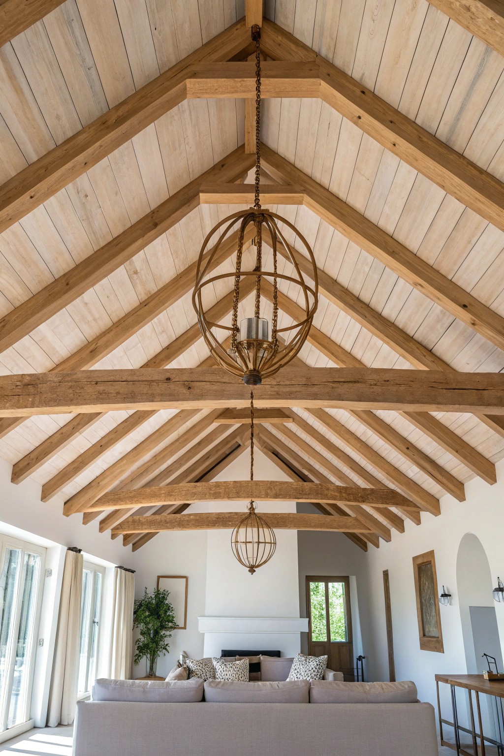 Let your ceiling steal the show—make a statement with natural beauty overhead.