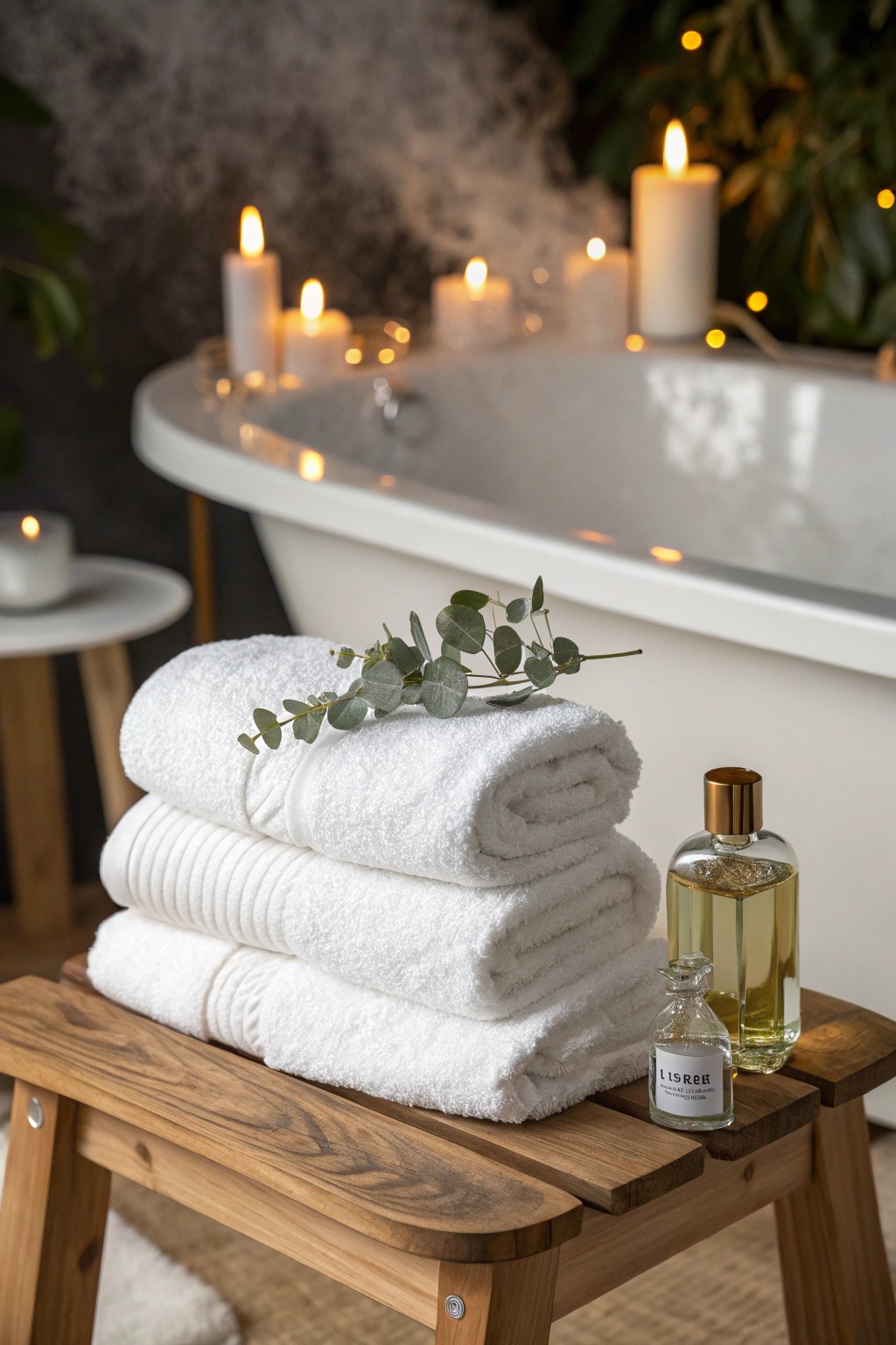 Create a serene spa retreat at home with simple touches of luxury.