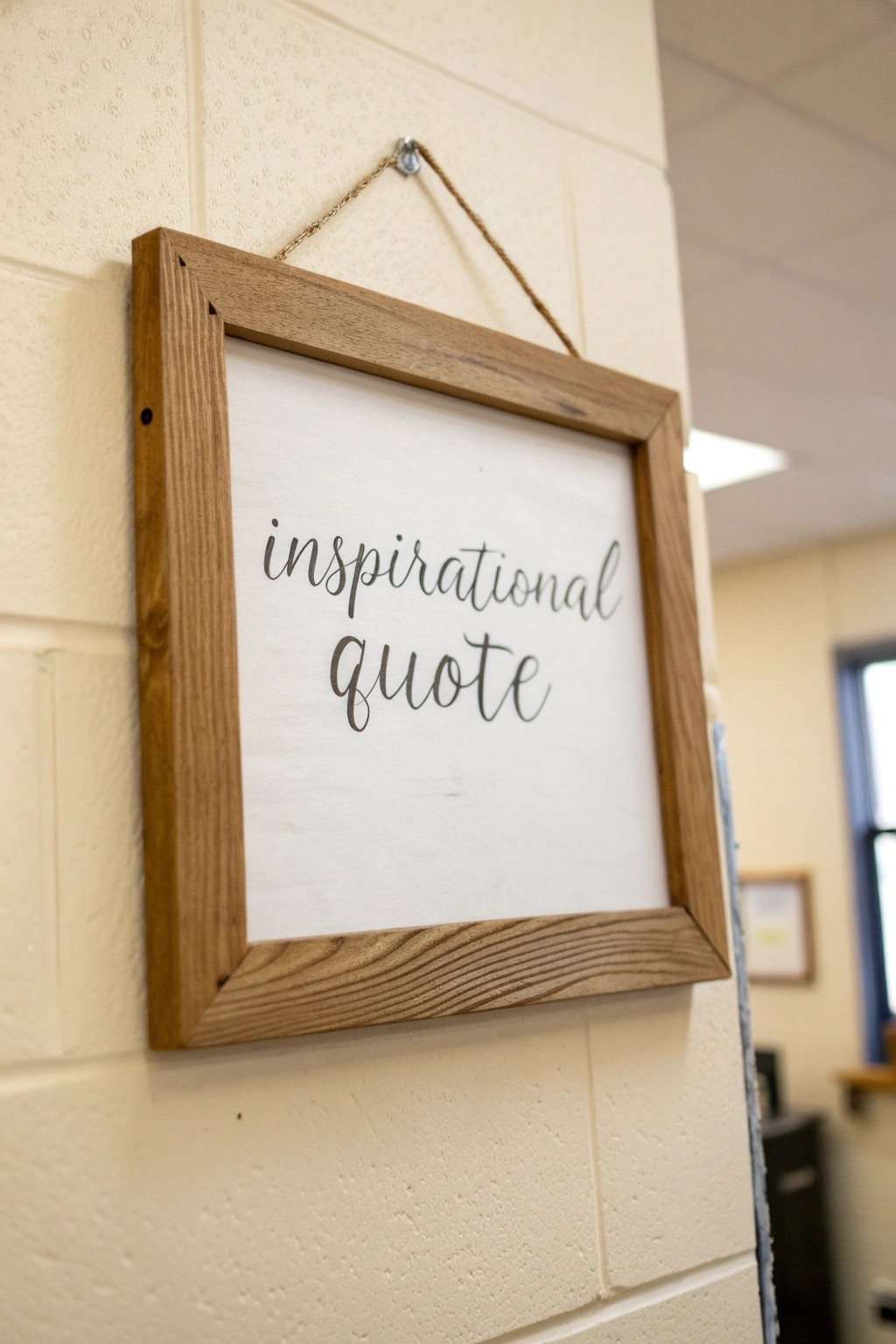 Elevate your classroom with a beautifully framed inspirational quote—simplicity that speaks volumes.
